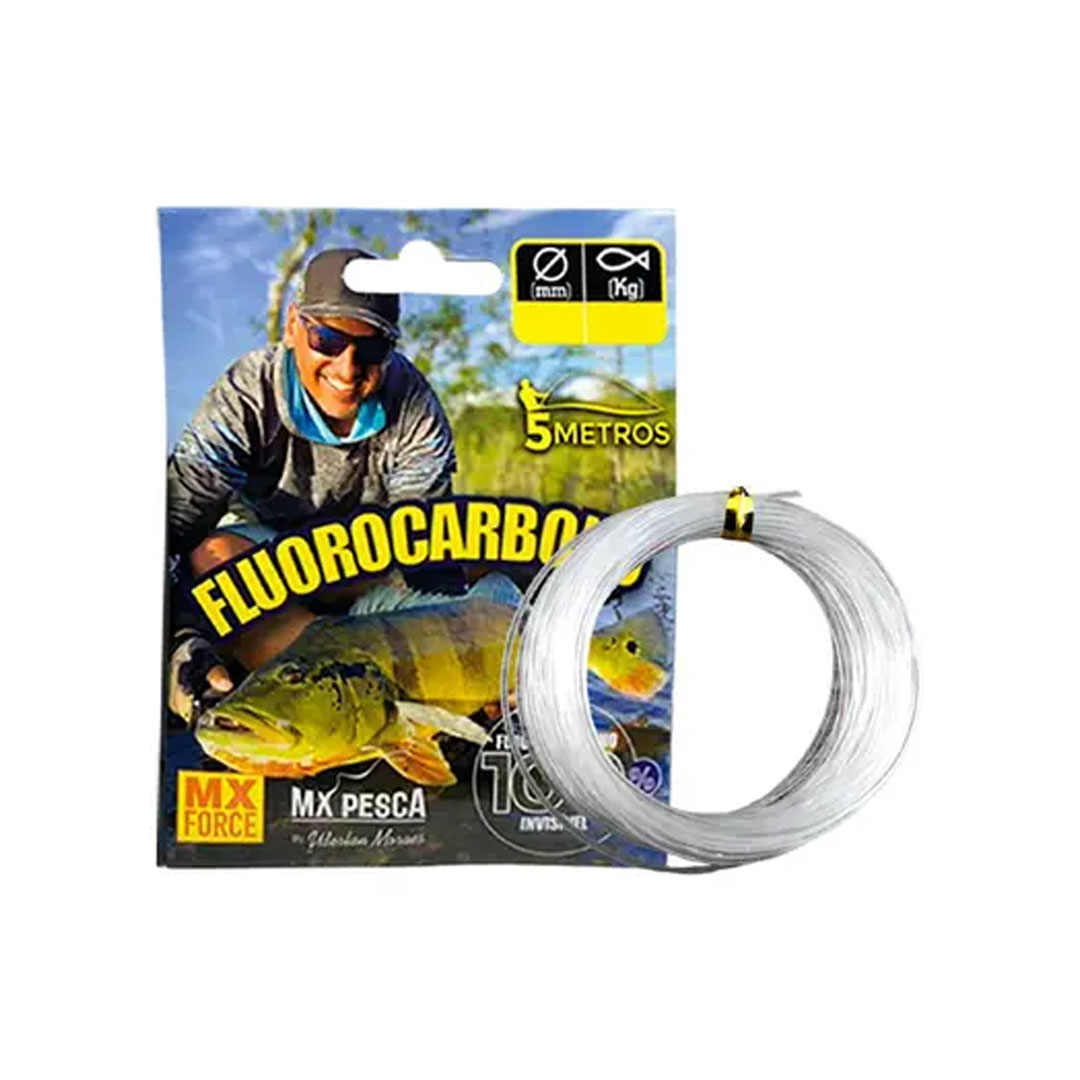 Linha 100% Fluorocarbono MX FORCE (Cartela com 5 Metros)