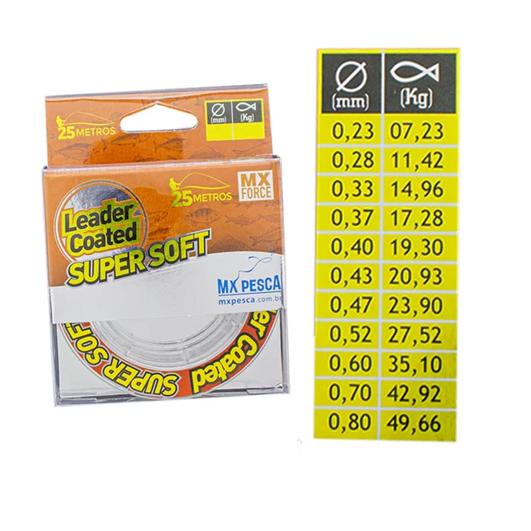 Linha Leader Fluoro MX Coated – Super Soft (25 Metros)