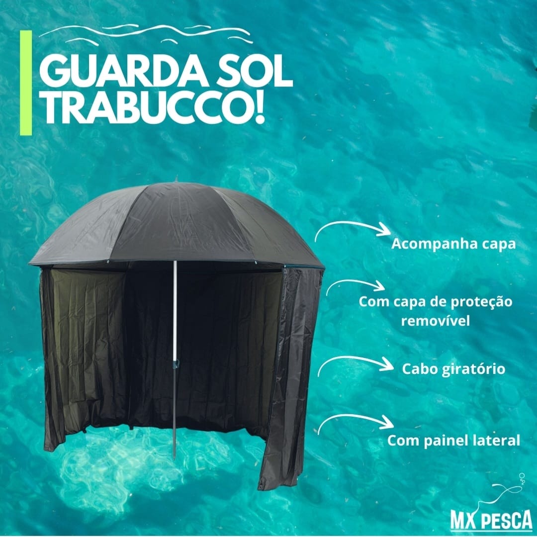 Guarda sol com painel lateral para proteção-Trabucco