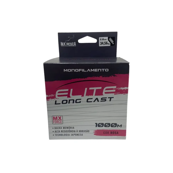 Linha Mx Pesca  Elite Long Cast 1000 Metros – Rosa