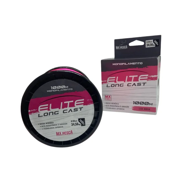 Linha Mx Pesca  Elite Long Cast 1000 Metros – Rosa